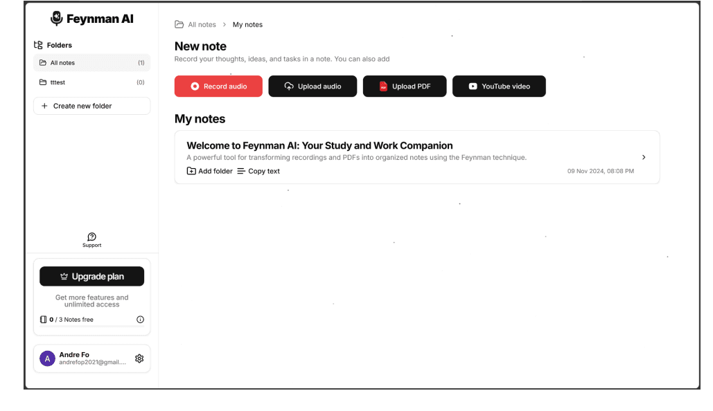AI notes taking app